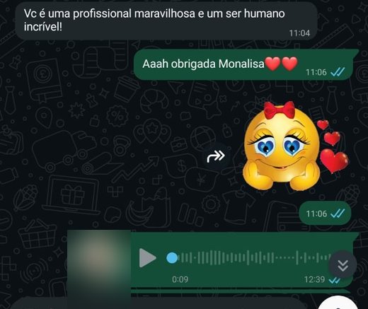 Print real de depoimento de paciente, identidade preservada
